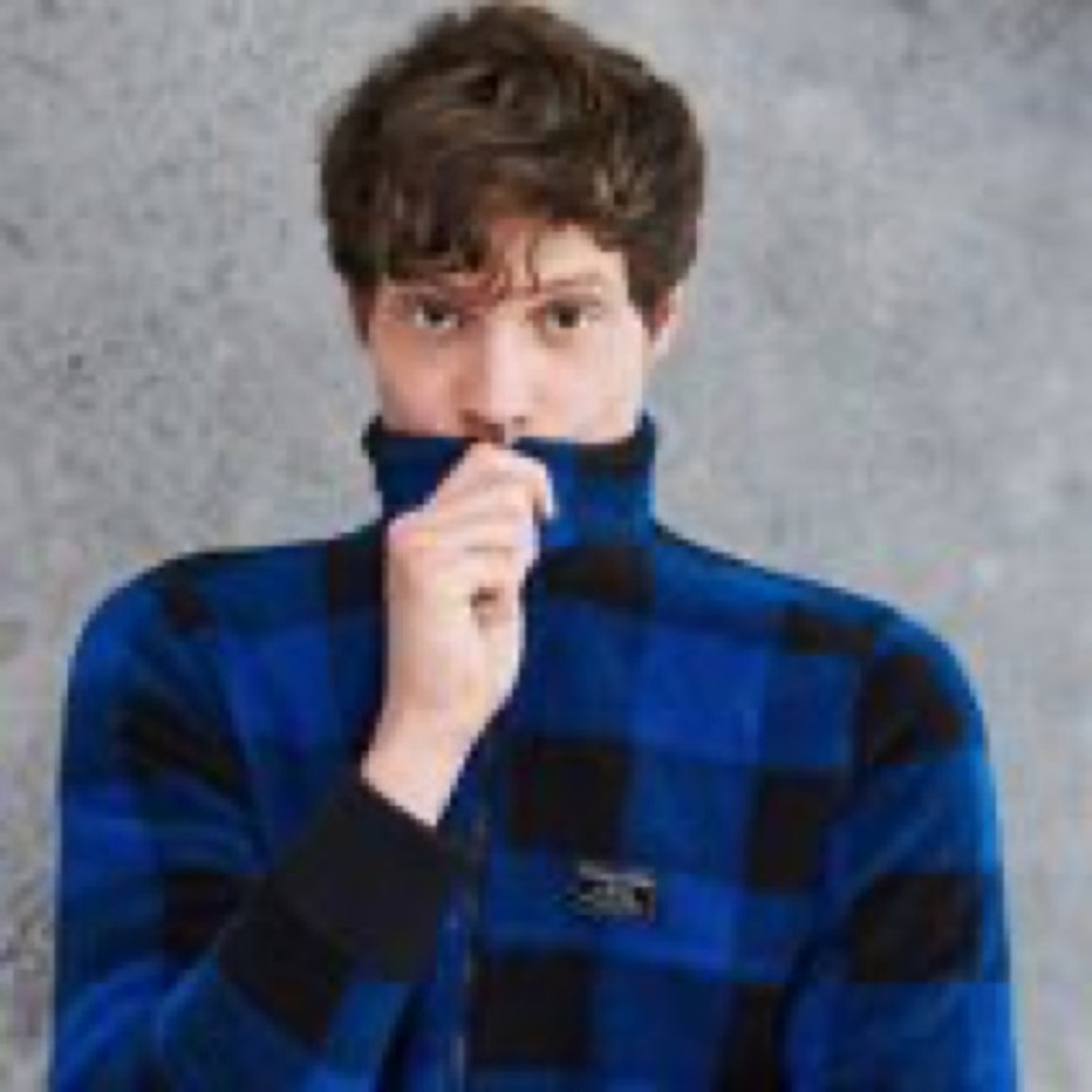 Abercrombie & Fitch 2016 Collection Blue & Black Buffalo Plaid Full Zip Fleece - Picture 11 of 11